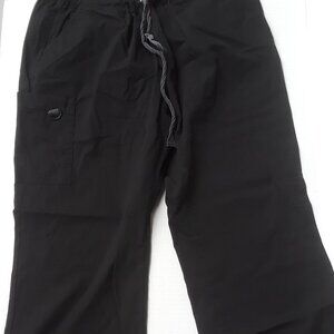 Peaches black scrubs pants with snap pockets size LP